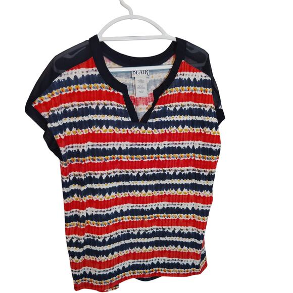 Blair Tops - Blair Red Navy Yellow Stripe Top Women’s Large Lightweight Exc. Estate Shirt